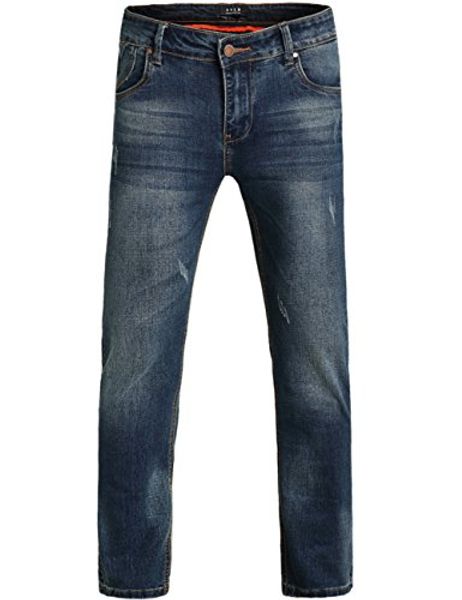 

sslr men's classic slim fit straight leg jeans, Blue