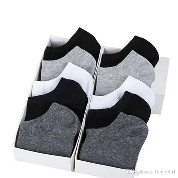

10pair/lot fashion happy men boat socks summer autumn non-slip silicone invisible cotton socks male ankle sock slippers meia, Black