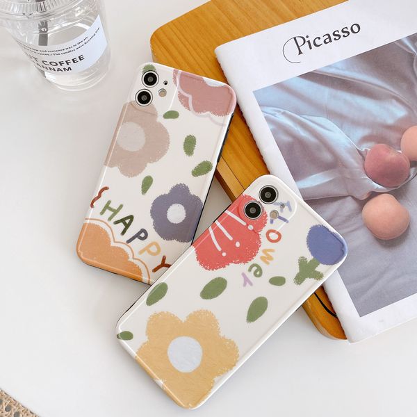 

for iphone 11 pro xs max xr cartoon illustration flowers phone case 7 8 x plus retro p frame soft cell phone cases