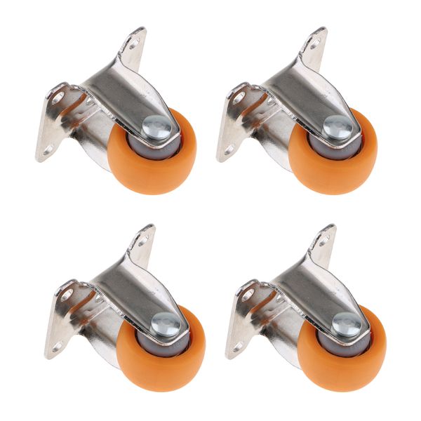 

4pcs industrial swivel casters 1inch wheels threaded rod carrier with brake