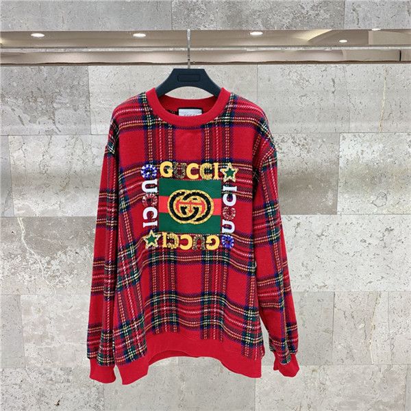 

winter new luxurious brands design stripes beading logos red sweater pullover men women outdoor streetwear sweatshirt hoodies, Blue;black