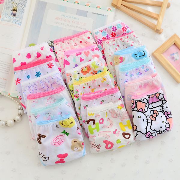 

New Candy Colors Mix Styles Baby Girls Cotton Print Children's Underwear Panties for 2-10 Years, Multi