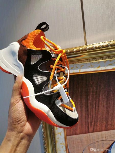 

2019 new leather couple men and women breathable mesh casual shoes fashion non-slip color matching trend belt sneakers35-41bn05, Black