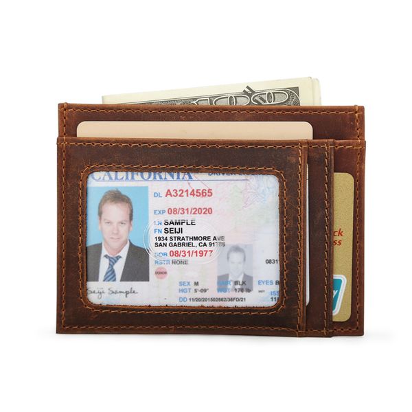 

tiding leather money clip wallet card purse designer slim p7998fq, Black