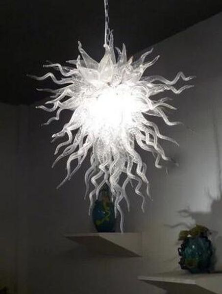 

white color hand blown glass style crystal chandelier lamp floor mounted fixture for l lobby decor