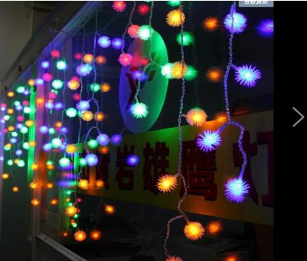 

4 м rgb снежинка 100led праздник занавес украшения свадебные огни строка полосы 100 smd 18 эдельвейс мех мяч светодиодное освещение