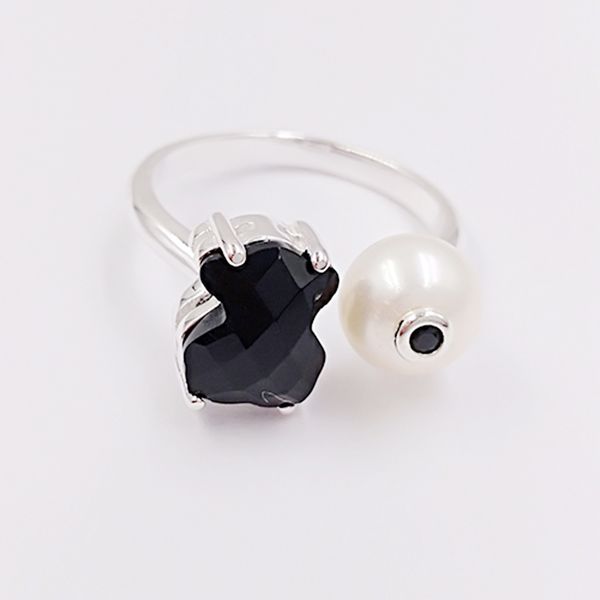 

bear jewelry 925 sterling silver rings anillo erma de plata fits european jewelry style gift c513635510, Black