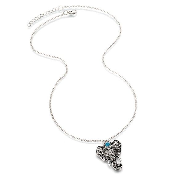 

retro ethnic bohemian gypsy imitation thai silver mascot elephant women's necklace