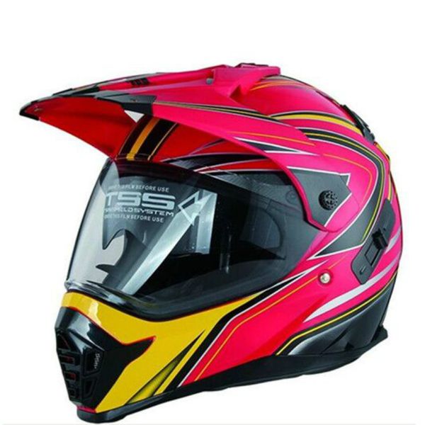 

new red universal double lens full face motocross helmet personality pattern motorcycle helmet xs s m l xl