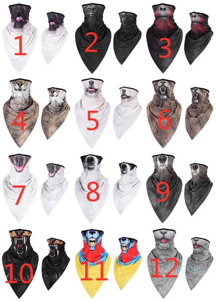 

design half face masks cycling scarf quick dry animal face print summer headband mutilfunction headwear sports collor mouth nose cover ly507, Slivery;white