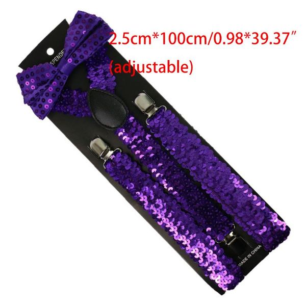 

унисекс 2 в 1 suspender bow tie set блеск shimmer рыбья чешуя блестки сплошной цвет регулируемый эластичный подвязки outfit, Black;blue