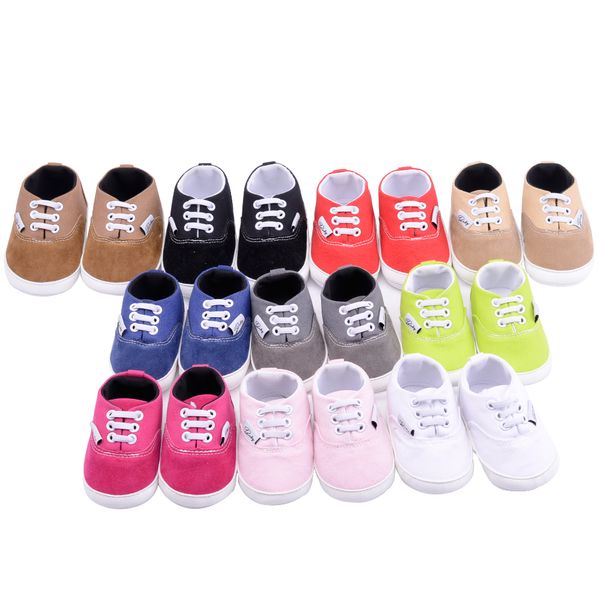 

0-18 months comfortable prewalker shoes baby girl boy anti-slip soft soled toddler street sneakers canvas lace-up first walkes