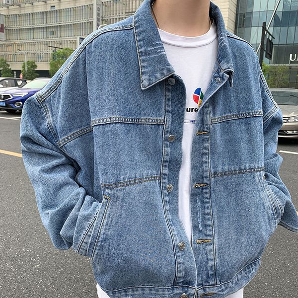 

men's denim jacket korean version tide loose jacket spring and autumn 2020 new men's clothing tide brand wild, Black;brown