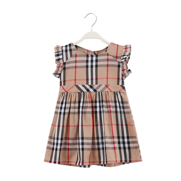 

Хлопковые платья для девочек в клетку с рюшами