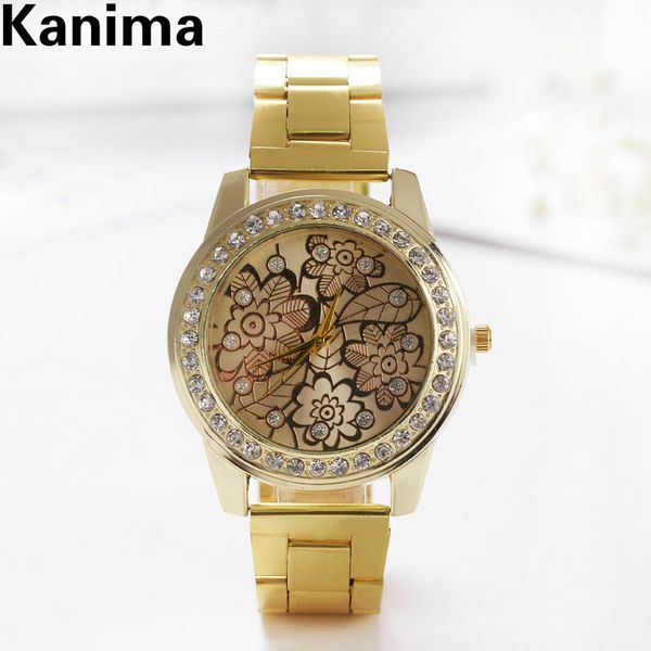 

new watch women rhinestone quartz watch lace pattern flowers women wrist dress fashion reloj mujer, Slivery;brown