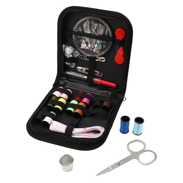 

lixf 68 pcs sewing kitneedle sewing kit fully equipped multi-function home kit needle box tool set, Black