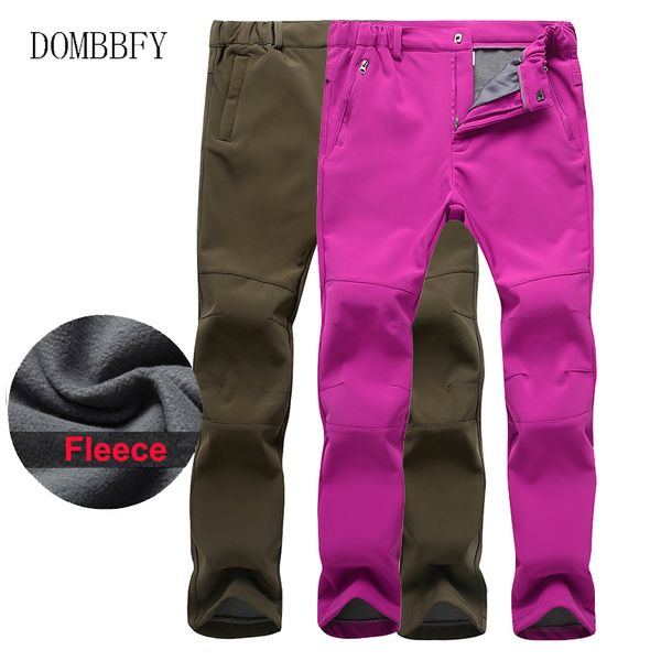 

мужчины зима руно водонепроницаемые брюки открытый женщины мягкие оболочки брюки кэмп рыба trekking подняться туризм спорт путешествия трени, Black