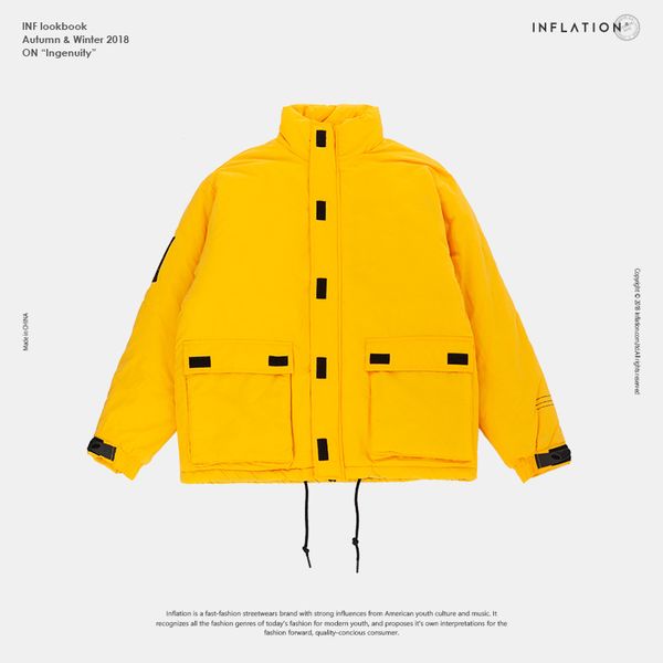 

2018 winter jacket men hip hop parka hombre jacket coat mens parkas cotton youth clothing streetwear, Black