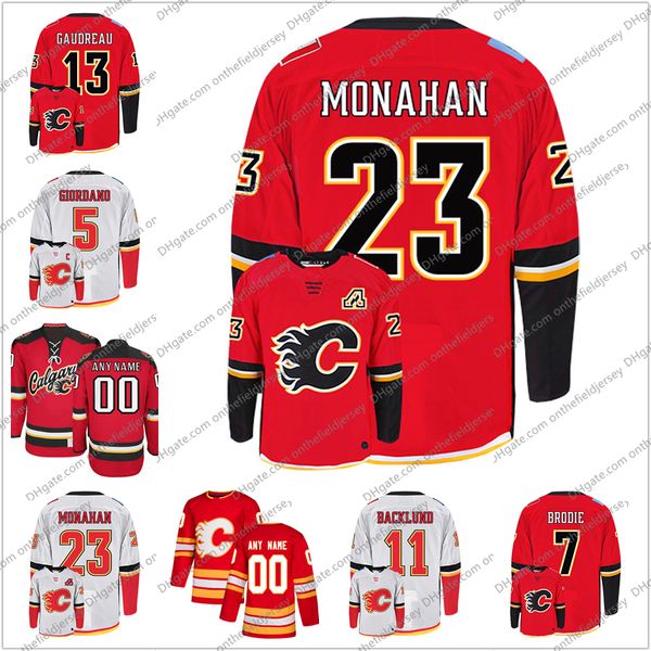 

calgary flames #27 austin czarnik 6 dalton prout 4 rasmus andersson 58 oliver kylington stitched ice hockey jerseys s-3xl, Black;red