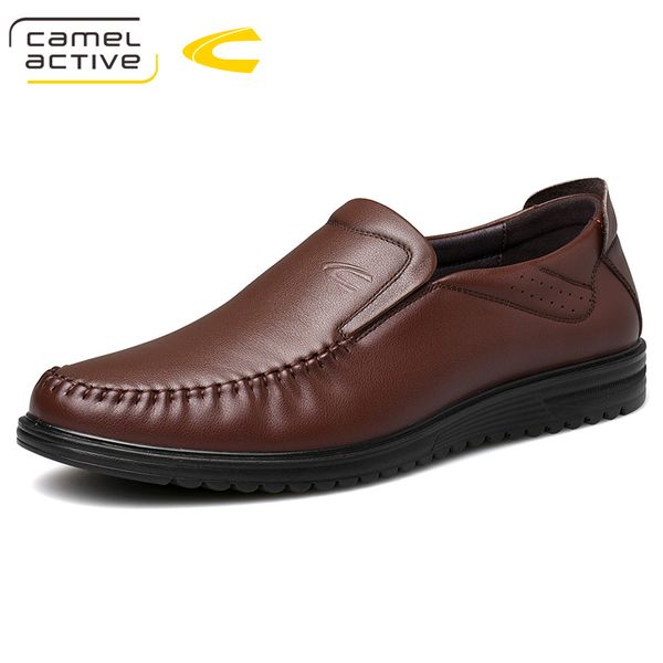 

camel active new men's shoes men's casual genuine leather cowhide sets business shoes soft comfortable light cushioning footwear, Black
