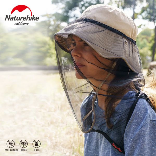 

naturehike helmet net mosquitoes insect resistant mask outdoor sports anti mosquito fishing camping insect net, Black