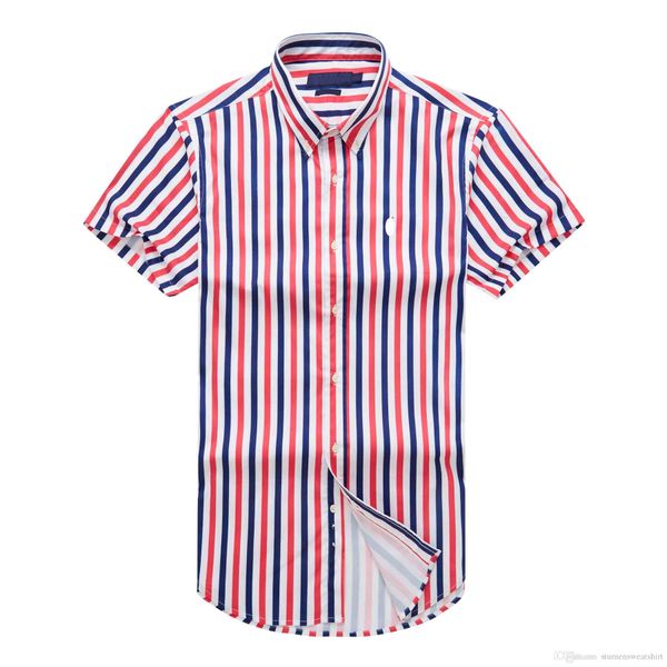 

ральф дизайнер мужская рубашка лорен мода повседневная бутик рубашки лето классический полосатый хлопок дышащий прохладный удобный дикий фут, White;black