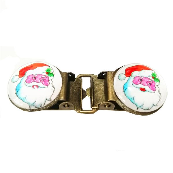 

women 2019 chrismtas santa claus sweater clip brooches cardigan clothes cinch clip pin kids mittens good gift, Gray