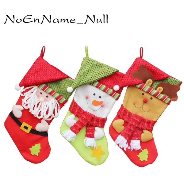 

3 styles stockings socks new year decorations christmas plaid santa claus candy gift bag xmas tree hanging ornament decoration