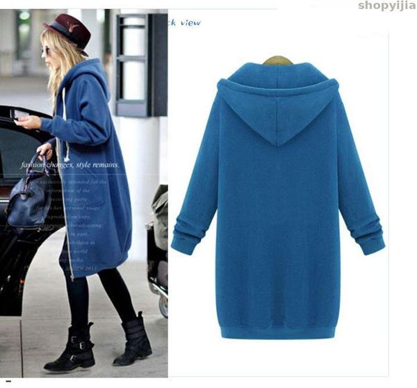

new autumn casual large women sweater ladies cardigan women long coat size winter hooded jacket, White