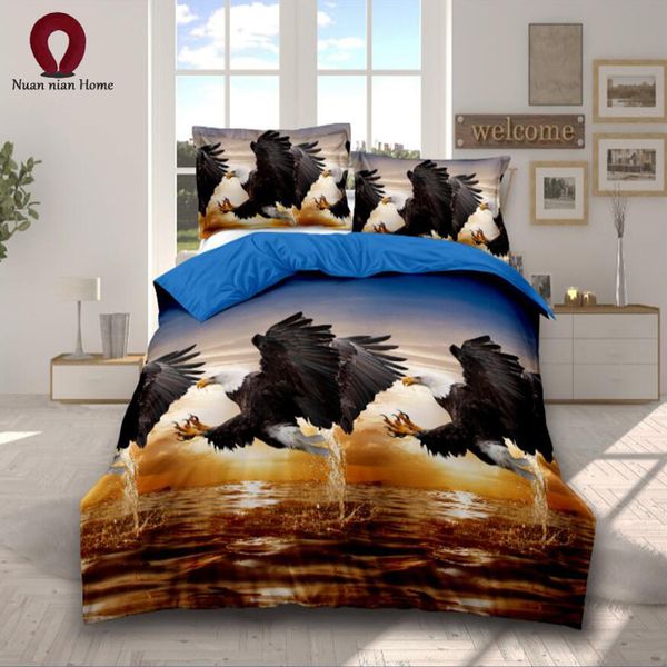

eagle 3d sheets four-piece quilt cover pillowcase slab flower active printing and dyeing bedding wholesale and retail