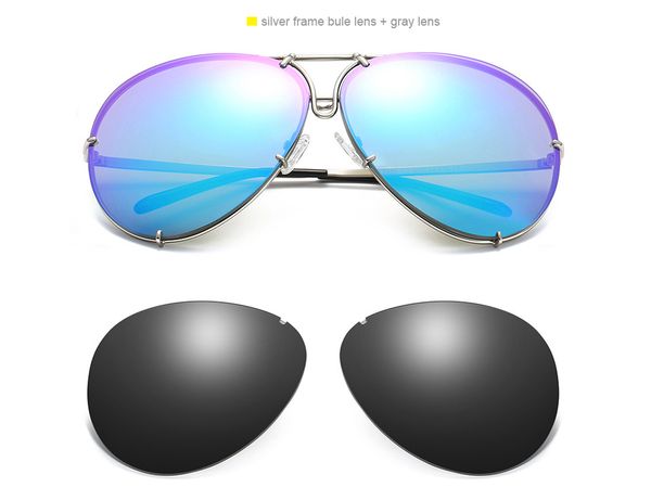 

wholesale-sell fashion 2019 interchangeable 8478 sunglasses women tinted trendy sun glasses men replaceable lens glasses gozluk tmall, White;black