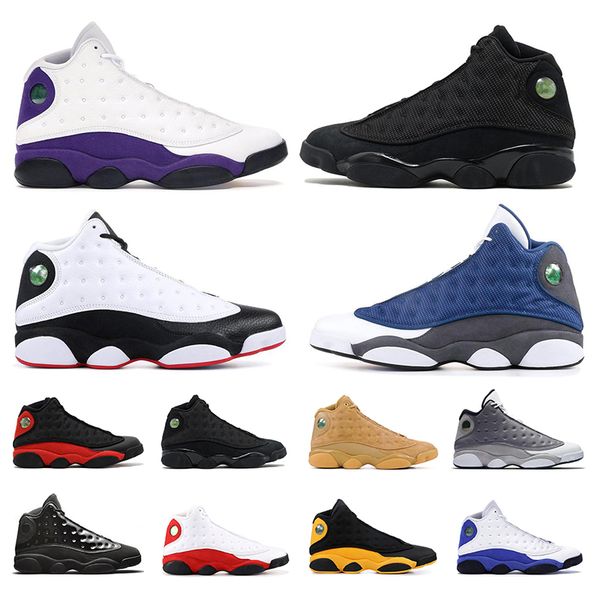 

new arrival 2020 basketball shoes 13 cap and gown running shoe flint court purple 13s sports sneakers mens trianers size 8-13