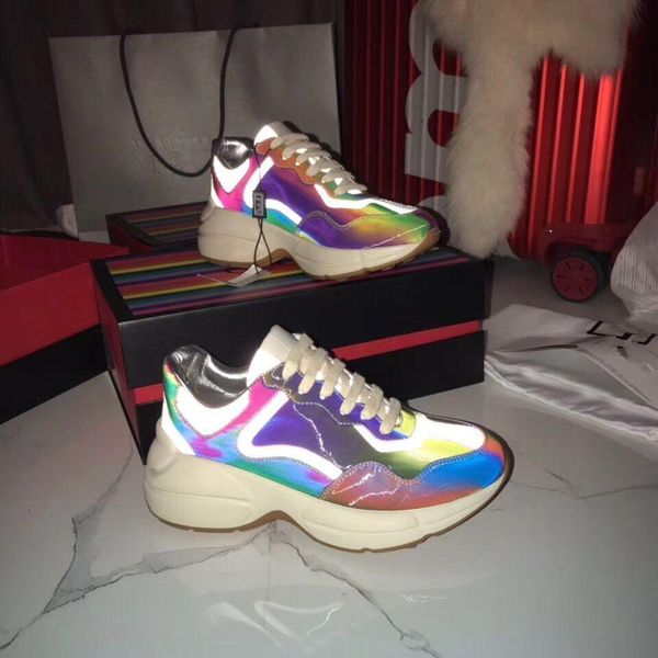 

new 2019 designer men women dad shoes beige leather with printed heart platform sneakers,designer men women thick bottom causal shoes 040421, Black