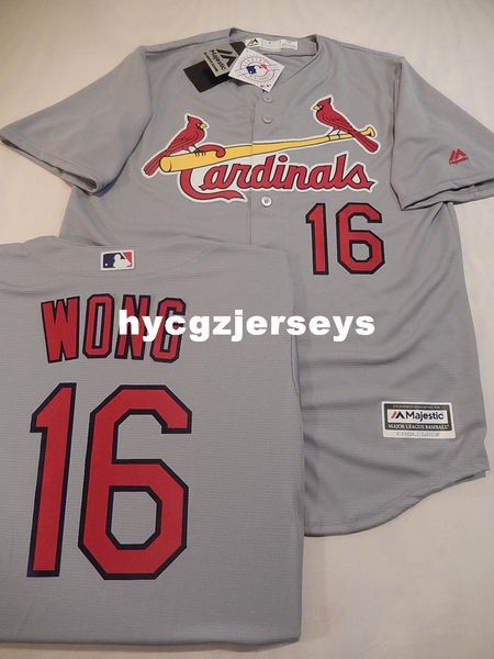 

baseball mens st louis #16 kolten wong sewn cool base jersey gray mens stitched jerseys big and tall size xs-6xl for sale, Black;blue