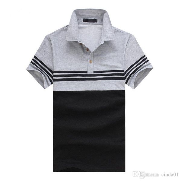 

дизайнер polos мужчины crew neck хлопок дышащий с помощью кнопки вверх и вниз полос нагрудных с коротким рукавом повседневного tops, White;black