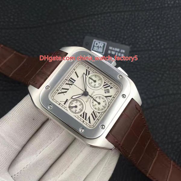 

5 style selling dr maker 38mm san100 w20090x8 chronograph asia eat 7750 movement mechanical automatic mens watch watches, Slivery;brown