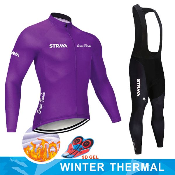 

strava winter cycling jersey set mtb cartoon bike clothing mens ropa ciclismo thermal fleece bicycle clothes long cycling wear, Black;blue