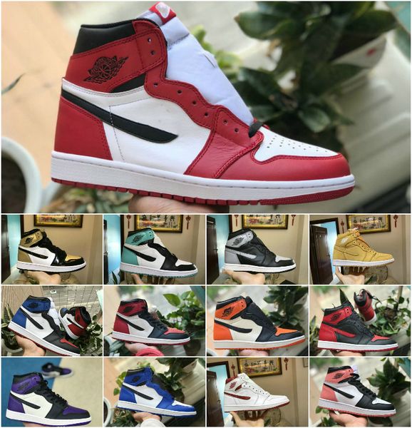 

2019 high 1 og 3 banned bred royal blue mid hare women hoe for men de igner 1 hattered backboard trainer red white air neaker