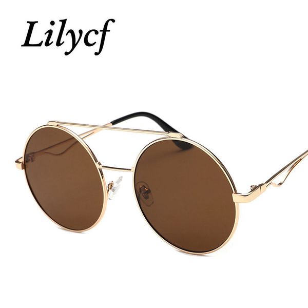 

round frame double beam personality sunglasses fashion trend wild glasses women's brand sunglasses uv400 2019, White;black