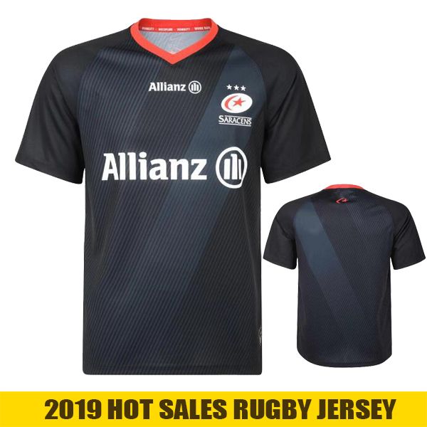 

2021 saracens rugby jersey maillot de rugby shirt size s-3xl, Black;gray