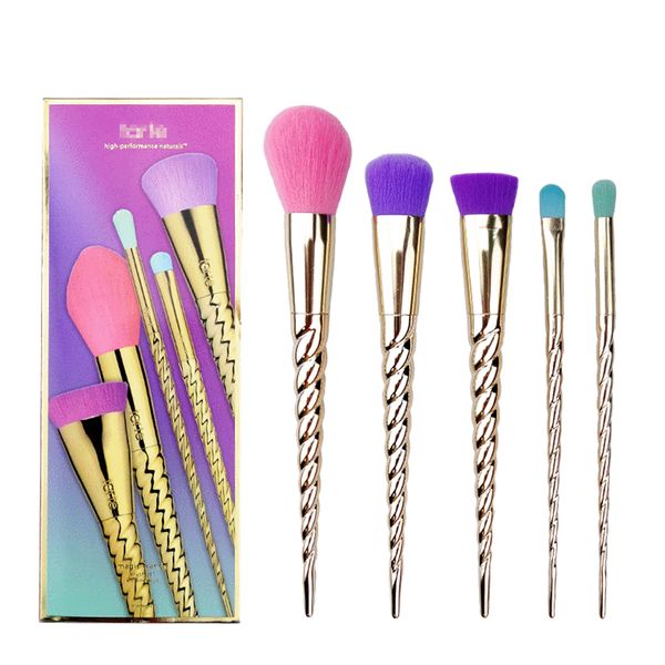 

thread colorful makeup brush set foundation powder eye shadow make up brushes cosmetic beauty make up tool 5pcs/lot rra1555