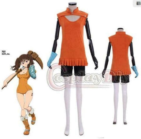 

the seven deadly sins costumi diane pantaloni guanto suit cosplay, Black;red