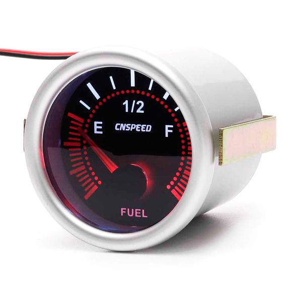 

2'' 52mm automotive petrol motor car truck fuel gauge fuel level meter with sensor red led e 1/2 f pointer 12v