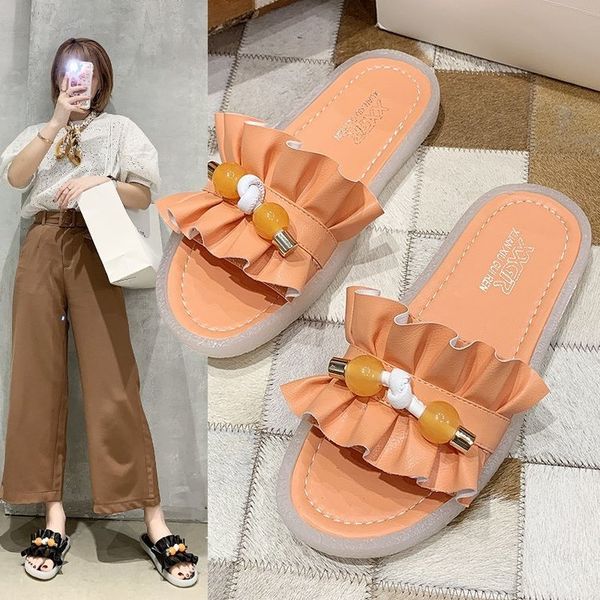 

shoes woman 2020 rubber slippers low luxury slides candy colors slipers women designer flat new soft summer pu casual basic, Black