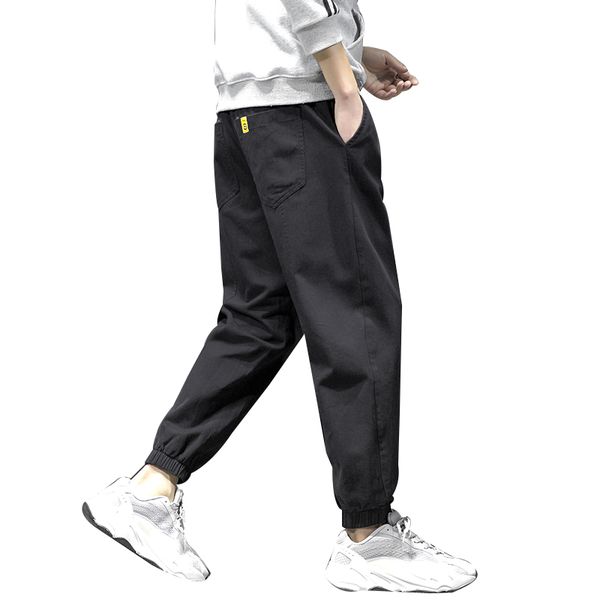 

dossan новых людей vintage штаны 2020 mens hiphop кармана бегунов карандаш брюки мужчина япония мода, Black
