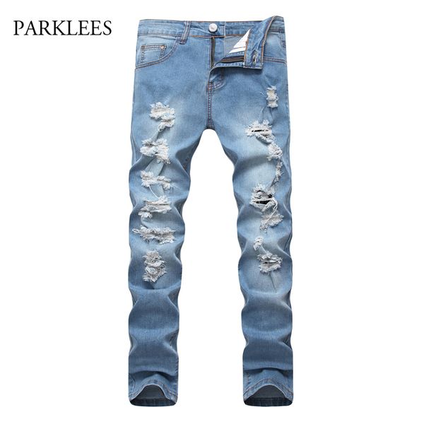 

sky blue ripped jeans men 2017 autumn brand hip hop mens skinny jeans men homme slim fit hi street mens biker pants