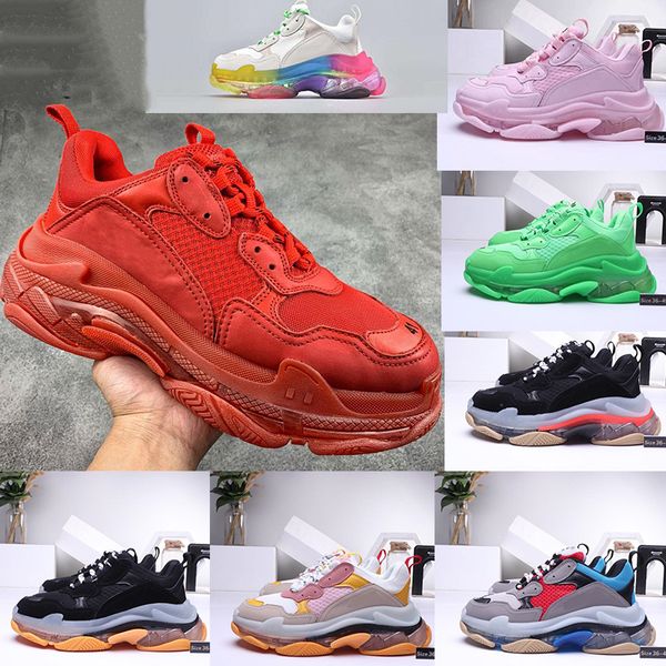 

new fashion triple-s 17fw crystal bottom luxury shoes red black paris platform sneakers men women classical casual dad shoes