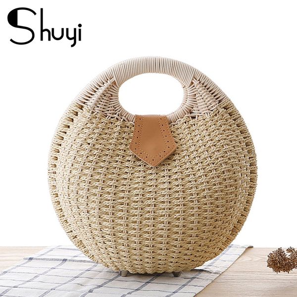 

shuyi women's bag 2020 summer beach grass-shaped shell женская модная сумочка ручной работы чешский бали ротанг женский кошелек
