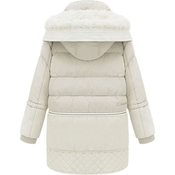 

down winter thick 2020 jackets white duck feather lamb wool imitation women's down coat outerwear fashion parkas overcoat whf31, Black