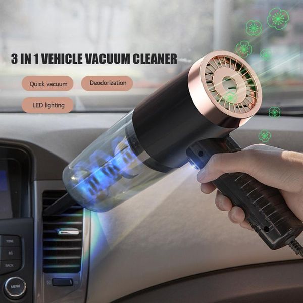 

12v portable handheld wireless vacuum powerful cyclone car vacuum cleaner with led + car perfume